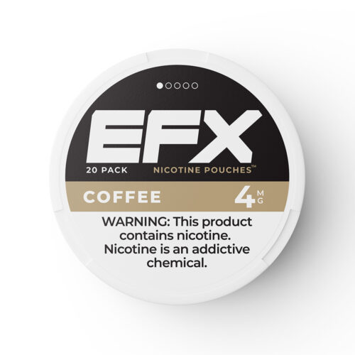 EFX Coffee nicotine pouches container with 4 mg nicotine strength.