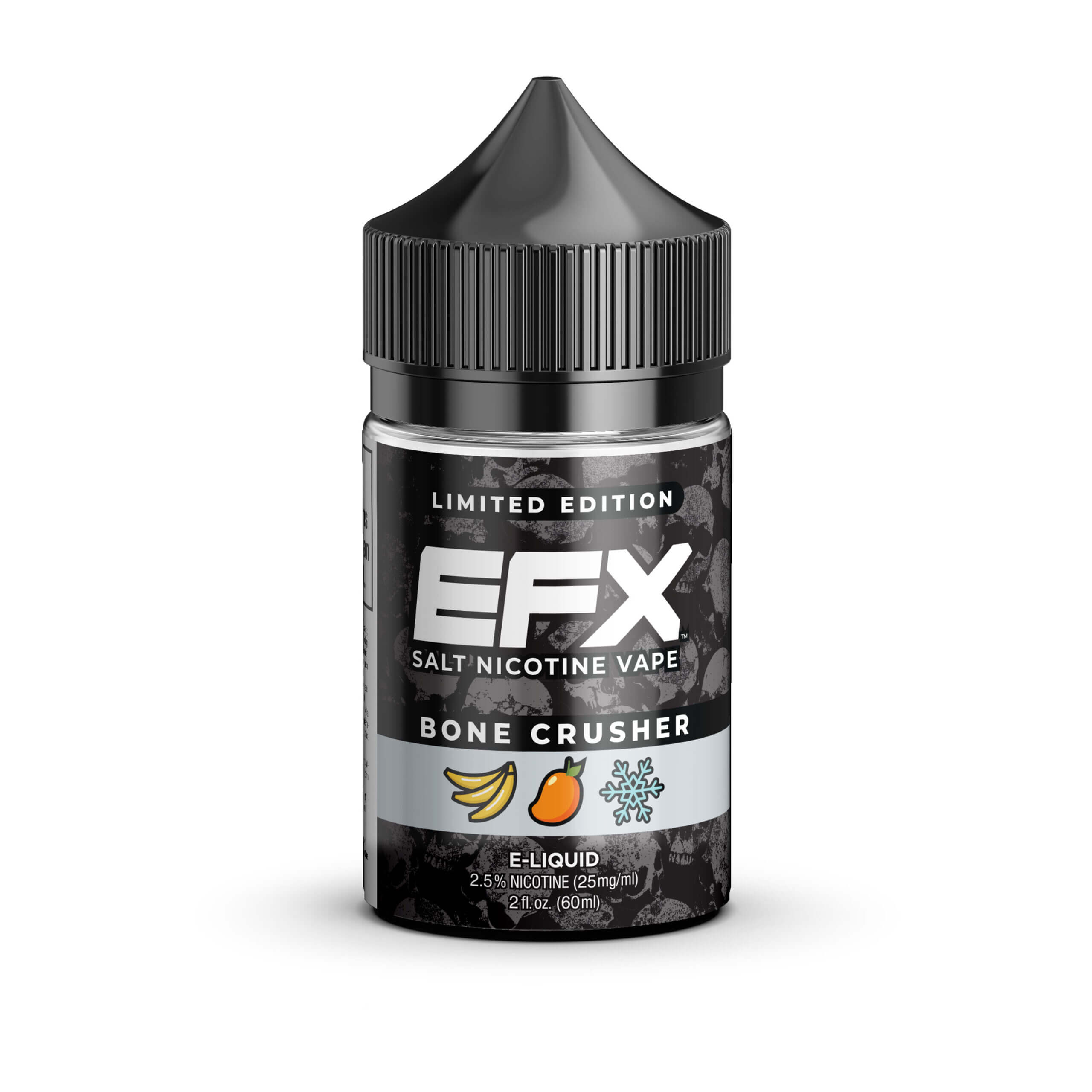 EFX LIQUID 7 EFX Bone Crusher limited edition salt nicotine vape e-liquid bottle.