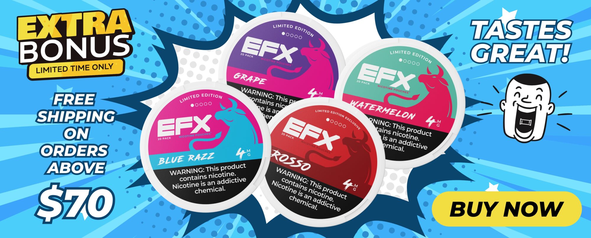 EFX product promotion with bonus and free shipping.